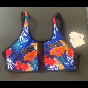 NEW YMI Swimwear Bathing Suit Net Lace and Flowers